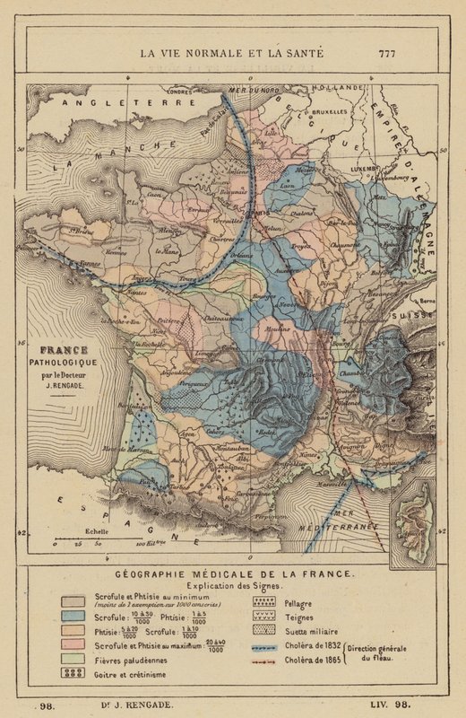 Medical geography of France by (after) French School