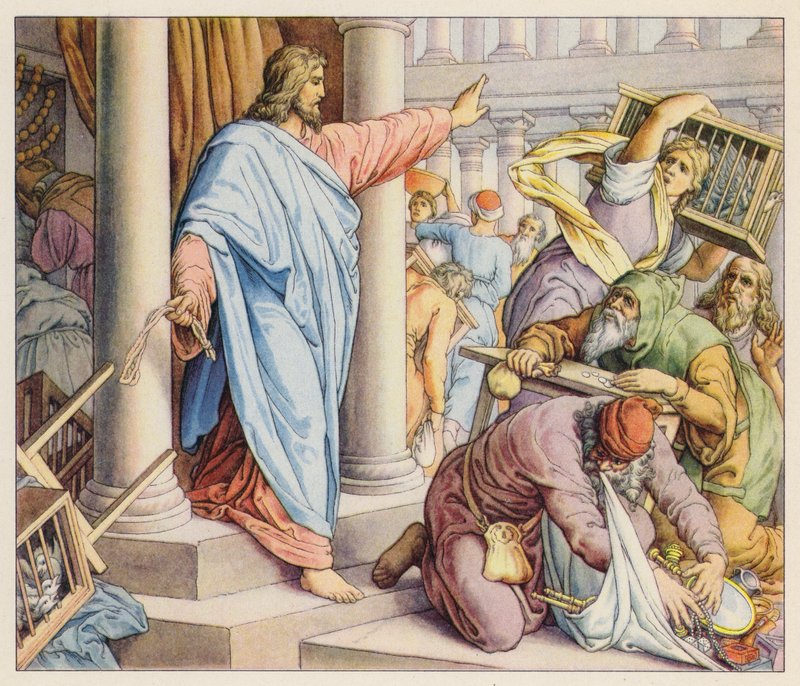 Jesus Cleansing the Temple by (after) German School