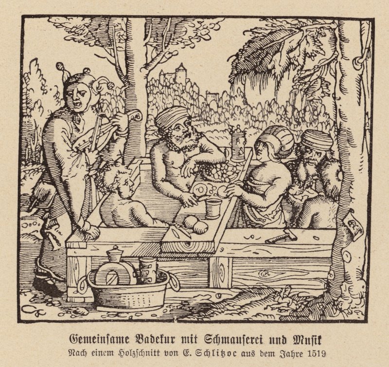 Mixed Spa Bathing with Feasting and Music by (after) German School
