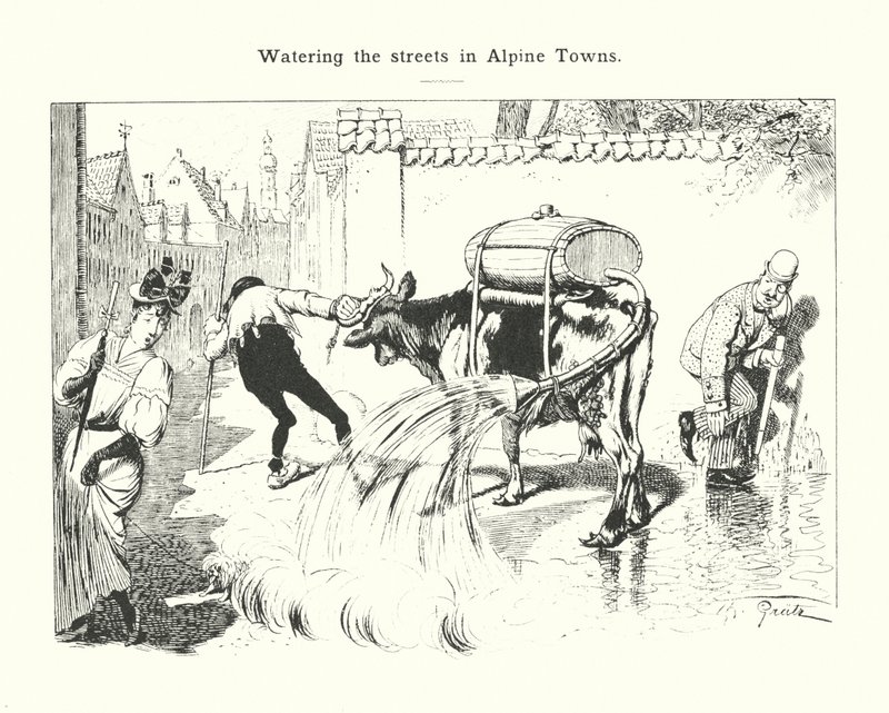 Watering the Streets in Alpine Towns by (after) German School