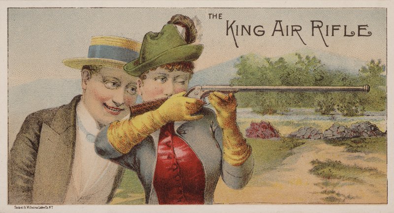 American Trade Card Advertising King Air Rifles by American School