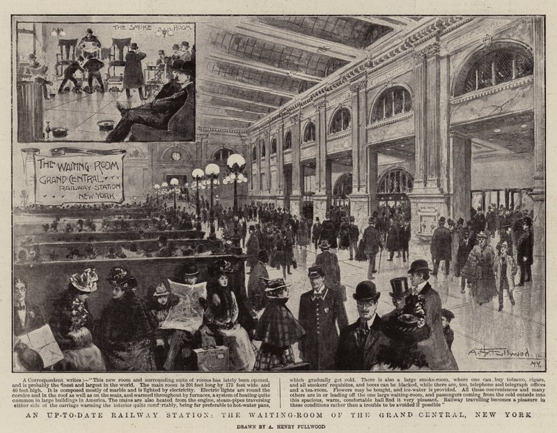An Up-to-Date Railway Station, the Waiting-Room of the Grand Central, New York by American School
