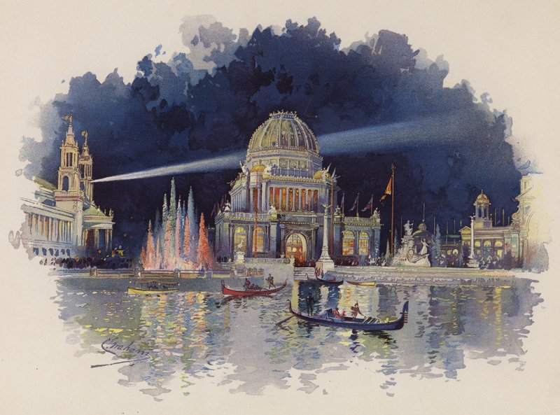 At Night in the Grand Court by American School