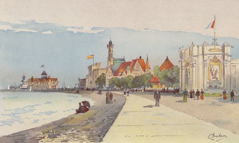 Foreign Buildings along the Shore by American School