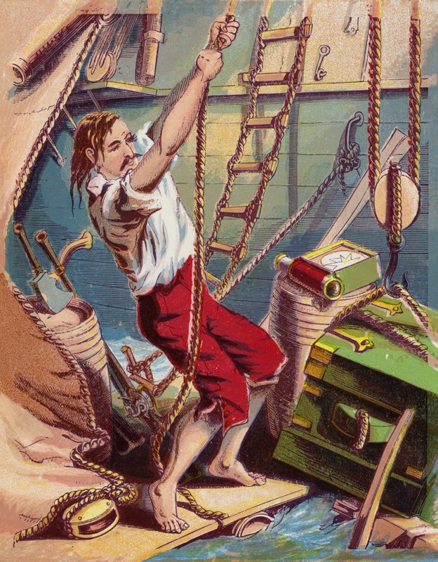 Illustration for Robinson Crusoe by American School