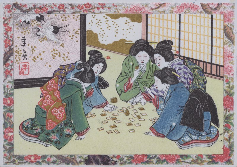 Japanese women playing cards by American School