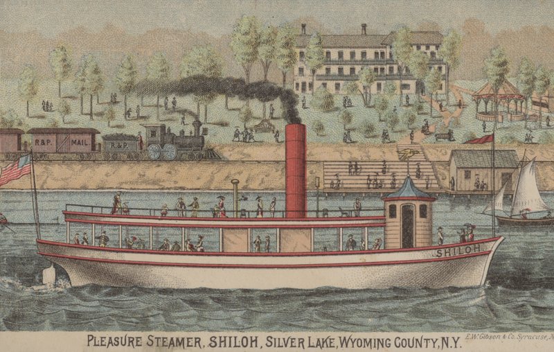 Pleasure Steamer, Shiloh, Silver Lake, Wyoming Country, New York by American School