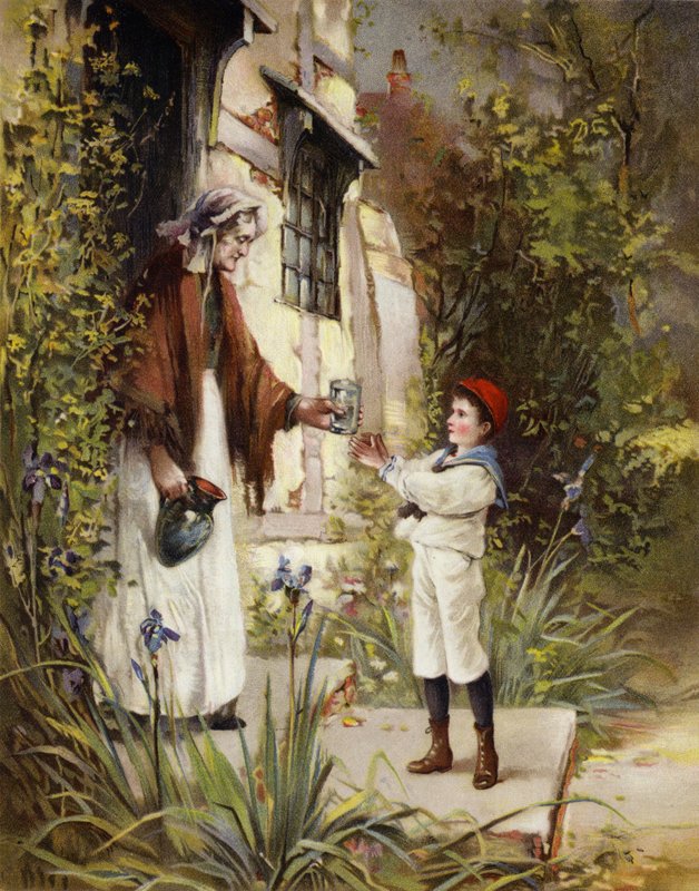 A Kindly Cottager by English School