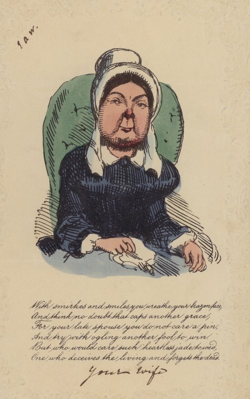 Caricature of a woman by English School