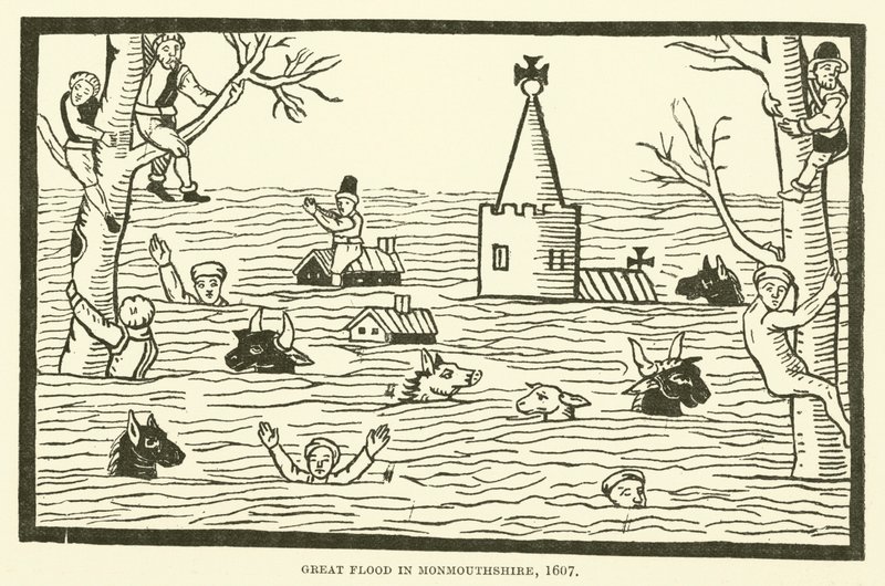 Great flood in Monmouthshire, 1607 by English School