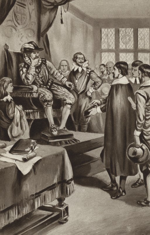 King James VI Threatens the Puritans that He Will Make Them Conform to the Church or Harry Them Out of the Land by English School