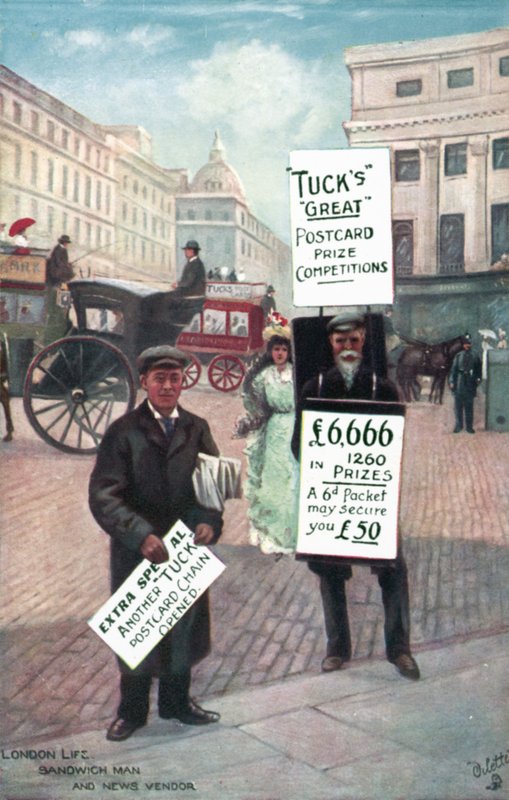 Men with Sandwich Boards, London by English School