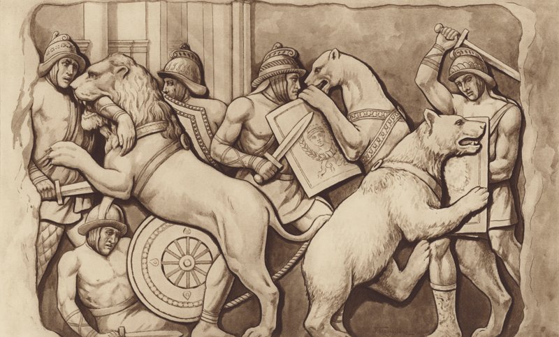 Roman Gladiators by English School