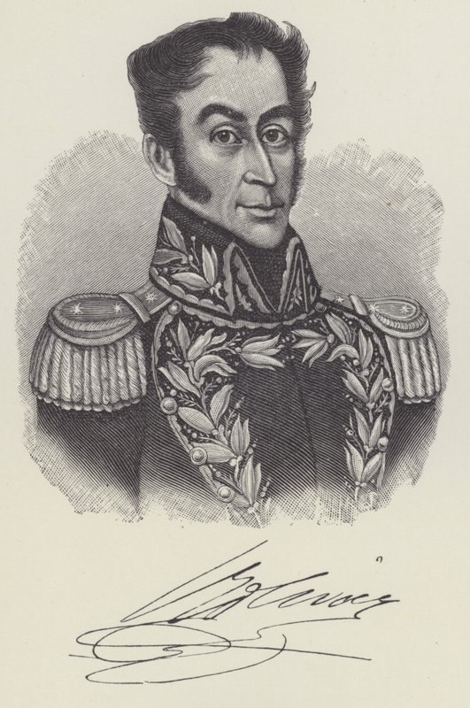 Simon Bolivar, Venezuelan military and political leader by English School