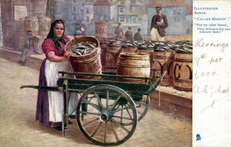 Woman Selling Herring by English School