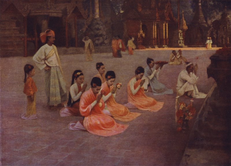 Worship at the Pagoda by English School