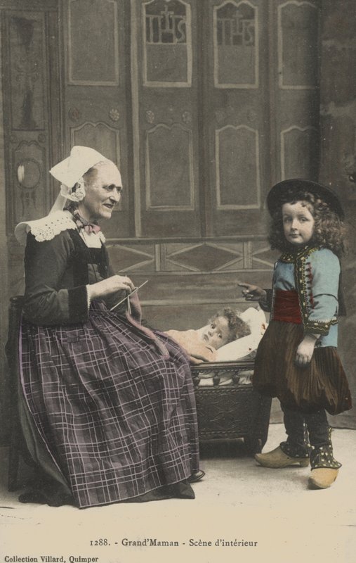 Children with their grandmother by French Photographer