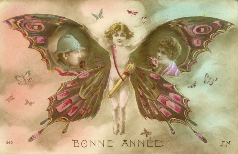 Couple inset in butterfly