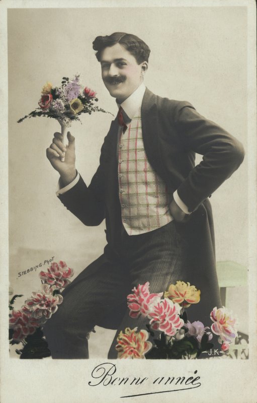 Man holding a bouquet by French Photographer