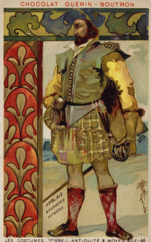 English Bourgeois Costume, 12th Century by French School