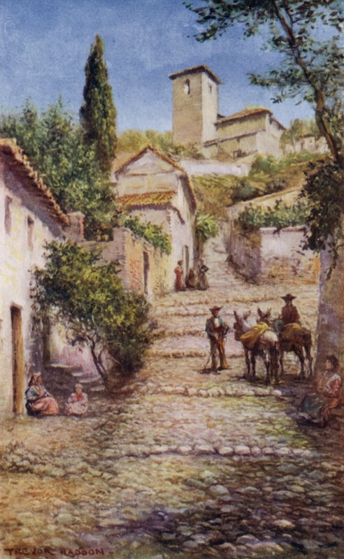 Granada, Street in the Old Quarter by A. Trevor Haddon