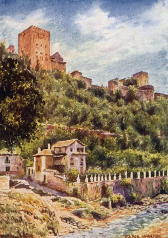 Granada, Villas on the Banks of the River Darro by A. Trevor Haddon