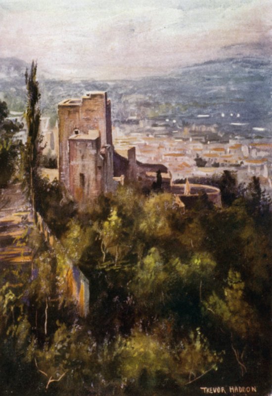 The Alhambra, The Vermillion Towers from the Ramparts by A. Trevor Haddon