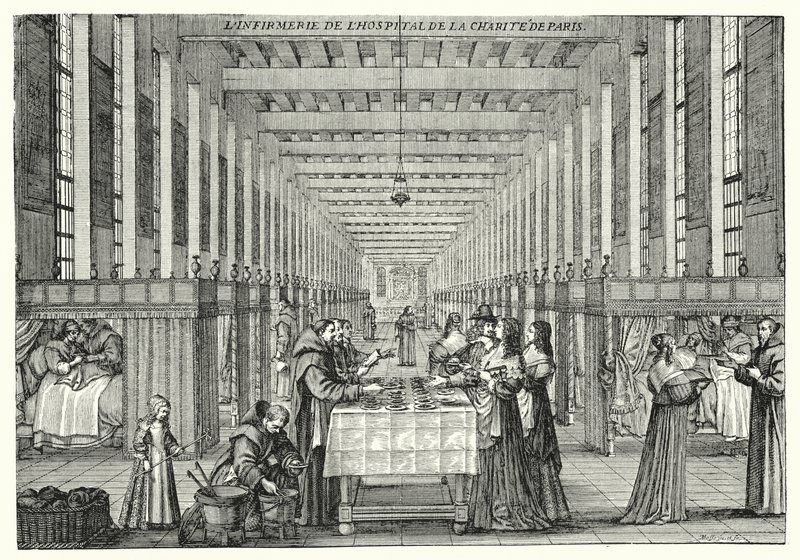 The Infirmary of the Hopital de la Charite of Paris by Abraham (after) Bosse