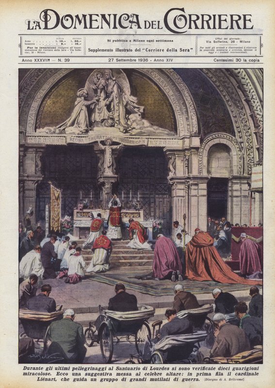 During the last pilgrimages to the Sanctuary of Lourdes, ten miraculous healings occurred by Achille Beltrame