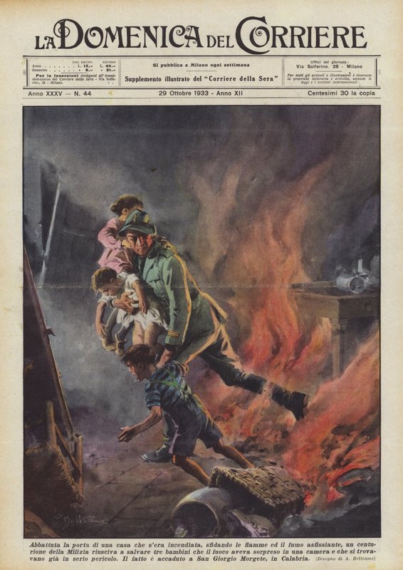 Breaking Down the Door of a Burning House by Achille Beltrame