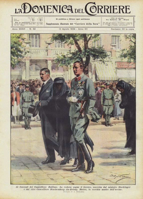 At the Funeral of Chancellor Dollfuss by Achille Beltrame
