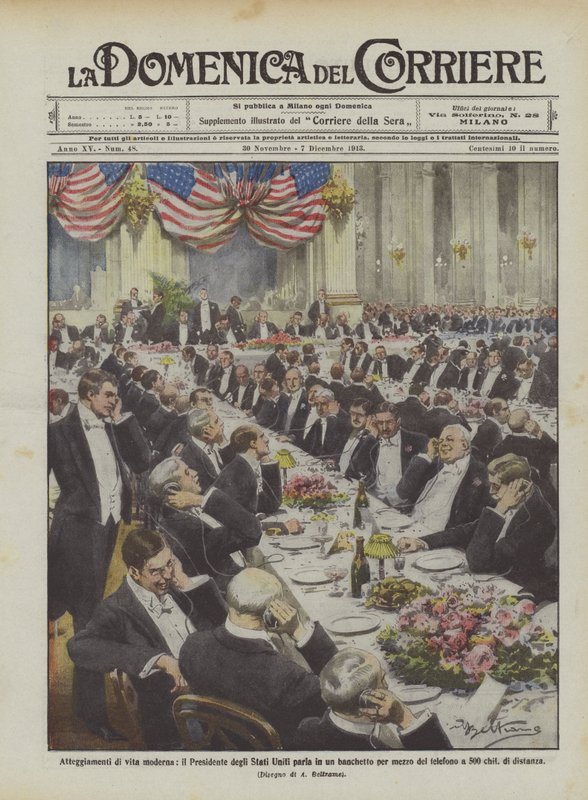 Modern Life Attitudes, the President of the United States Speaks at a Banquet by Achille Beltrame