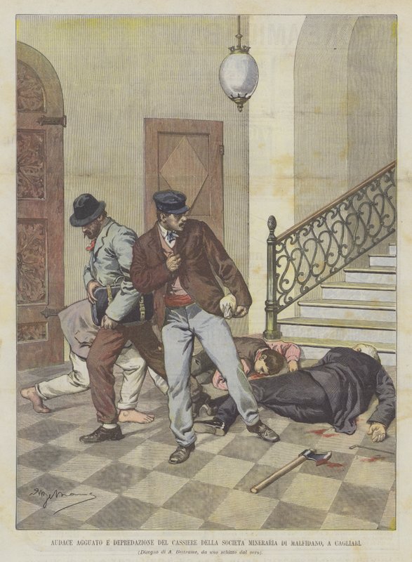 Daring Ambush and Robbery of the Cashier of the Malfidano Mining Company, in Cagliari by Achille Beltrame