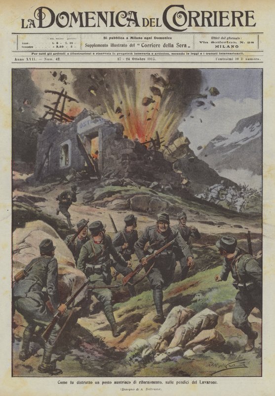 How an Austrian Supply Post Was Destroyed, on the Slopes of Lavarone by Achille Beltrame