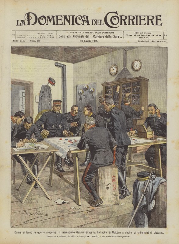 How Modern Wars Are Fought, Marshal Oyama Directs the Battle of Mukden by Tens ? by Achille Beltrame