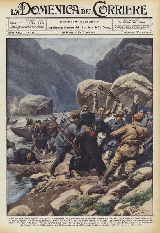 During a pastoral visit along a river in southern China, the Italian Bishop Mons by Achille Beltrame