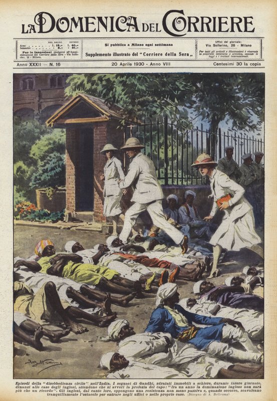 Episodes of civil disobedience in India by Achille Beltrame