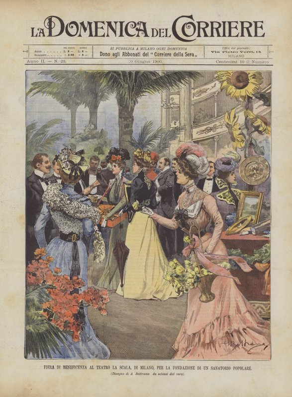 Charity Fair at La Scala Theater, Milan, for the Foundation of a Popular Sanatorium by Achille Beltrame