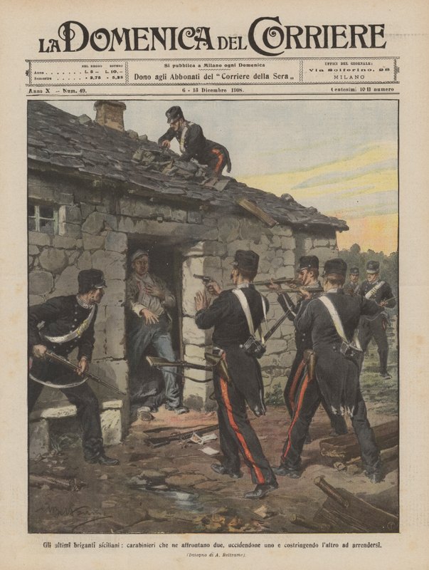 The Last Sicilian Bandits, Carabinieri Facing Two, Killing One and Forcing by Achille Beltrame