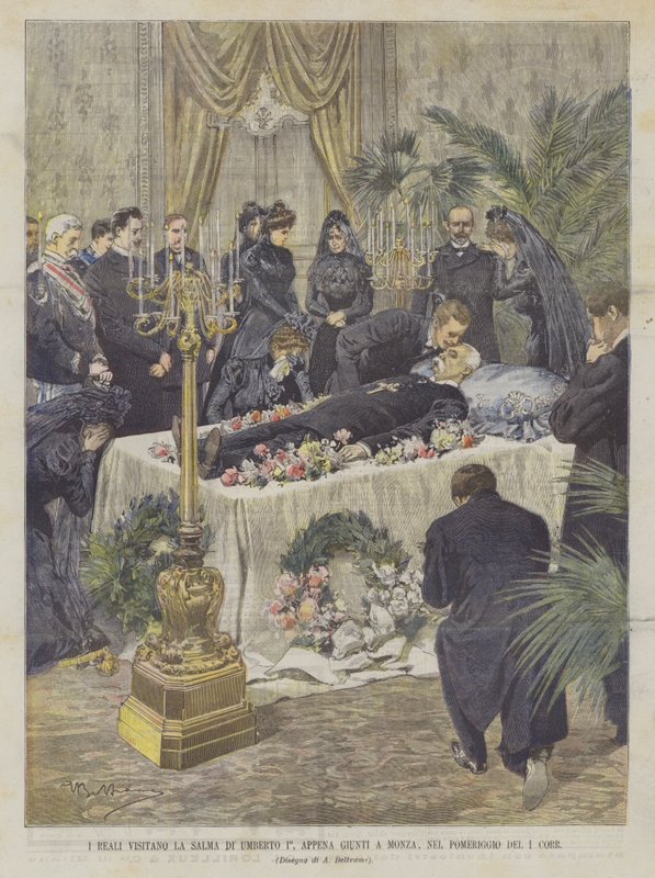 The Royals Visit the Body of Umberto I Upon Arrival in Monza on the Afternoon of the 1st by Achille Beltrame
