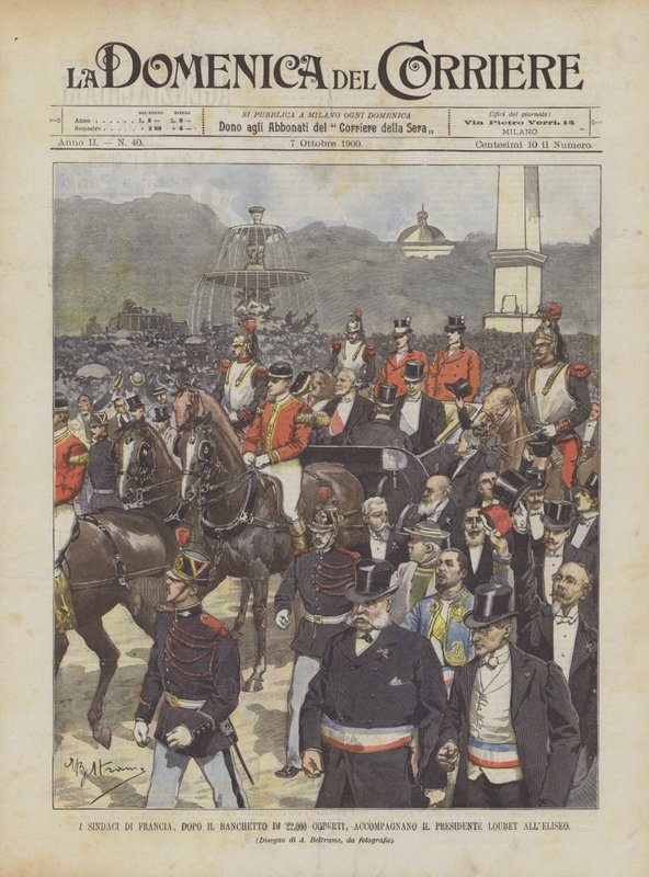 The Mayors of France, After the Banquet of 22,000 Guests, Accompany President Loubet to the Élysée by Achille Beltrame