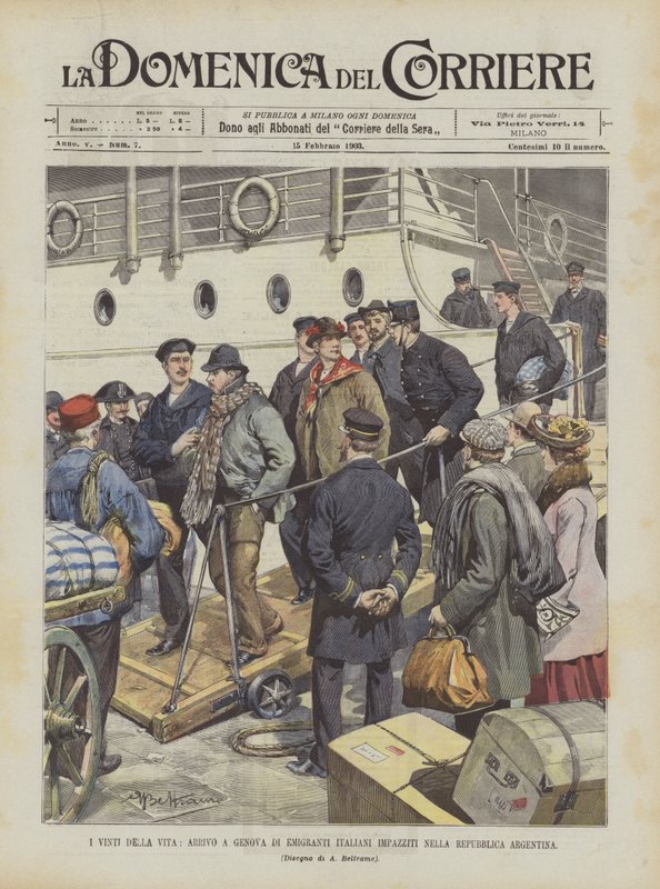 The Defeated of Life, Arrival in Genoa of Italian Emigrants Driven Mad in the Argentine Republic by Achille Beltrame
