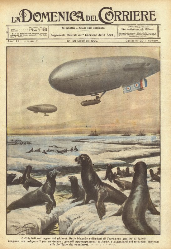 Airships in the Kingdom of Ice by Achille Beltrame