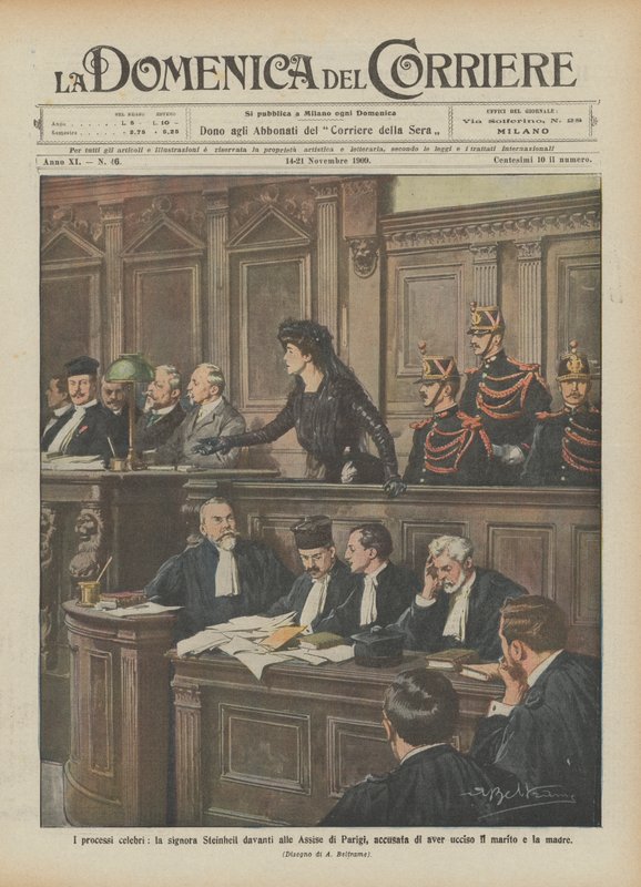 Famous Trials, Mrs. Steinheil Before the Paris Assizes, Accused of Murder by Achille Beltrame