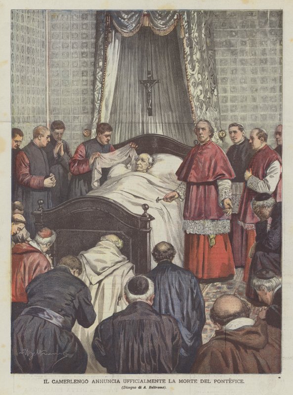 The Camerlengo Officially Announces the Death of the Pontiff by Achille Beltrame