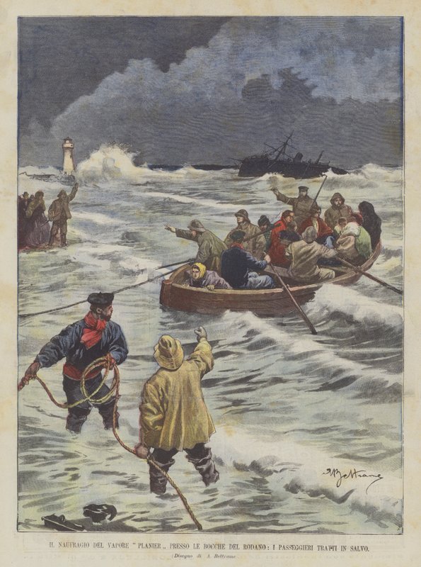 The Shipwreck of the Steamer Planier Near the Mouths of the Rhone, The Passengers Rescued by Achille Beltrame