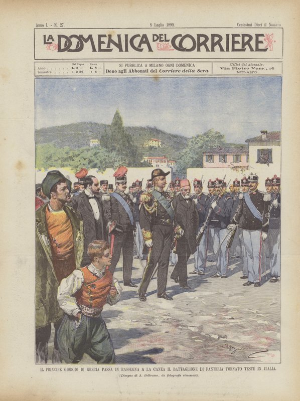 Prince George of Greece Reviews the Infantry Battalion Returned to Italy in La Canea by Achille Beltrame