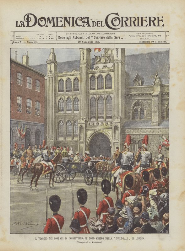 The Journey of the Sovereigns to England, Their Arrival at the Guildhall in London by Achille Beltrame