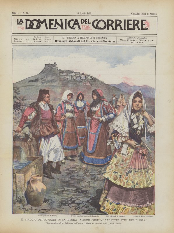 The Journey of the Sovereigns in Sardinia, Some Characteristic Costumes of the Island by Achille Beltrame