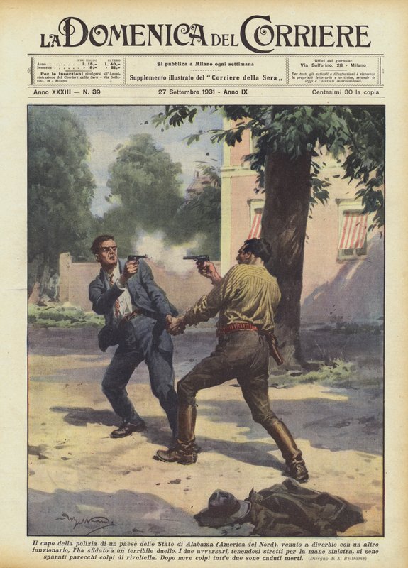 The chief of police of a town in the state of Alabama (North America) had a dispute by Achille Beltrame
